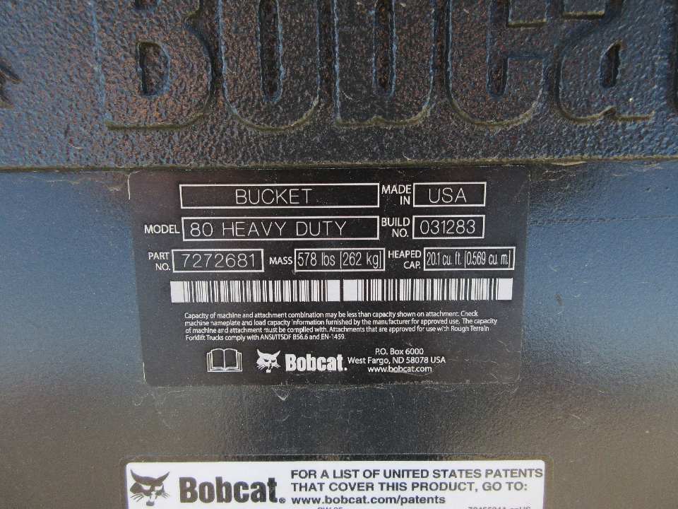 Bobcat Attach 80″ Heavy Duty Bucket 2025