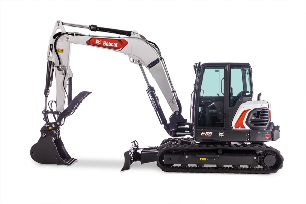 Bobcat E88 Compact Excavator PNG Image.